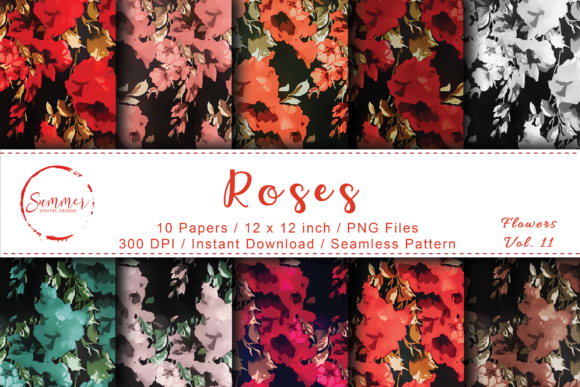 Abstract Roses Seamless Digital Paper: A Creative Resource for Designers and Enthusiasts