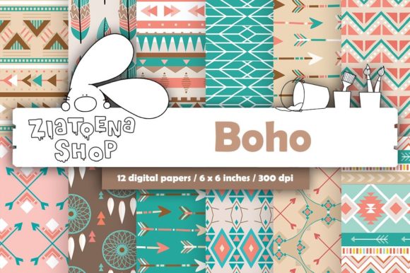Boho Digital Paper Tribal Pattern: A Versatile Design for Creative Projects