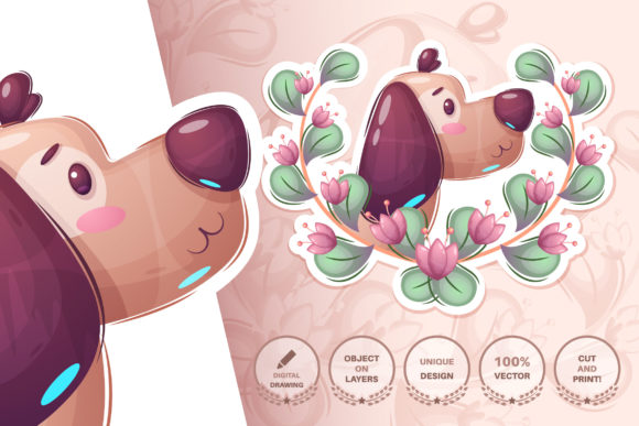 Cartoon Character Dog Seamless Pattern
