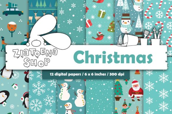 Christmas Digital Paper Pack Xmas