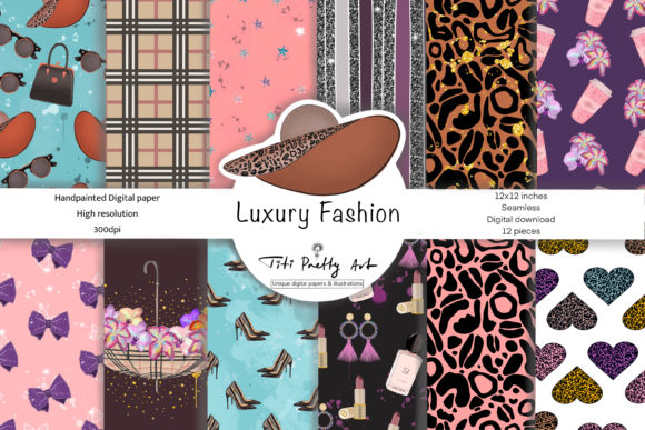 Fashion Digital Paper, Luxury Paper Pack