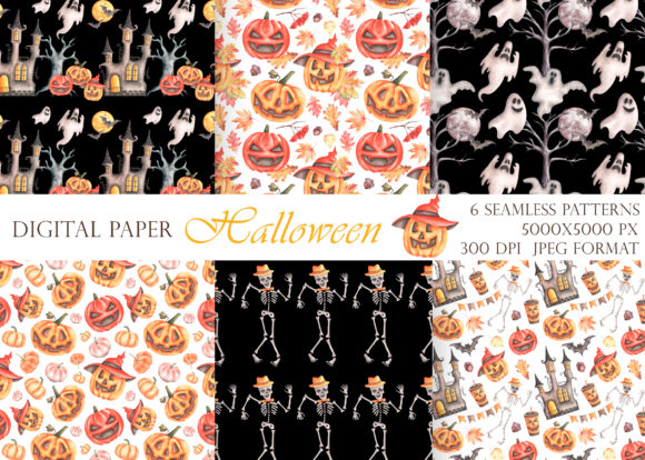 Halloween Watercolor Digital Paper