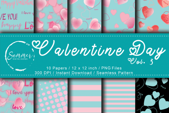 Hearts on Teal Background