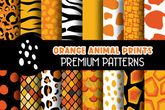 Orange Animal Print Digital Papers