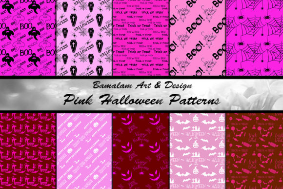 Pink Halloween Patterned Papers