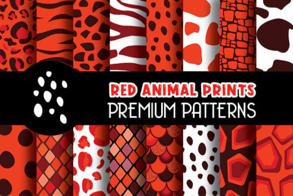 Red Animal Print Digital Papers