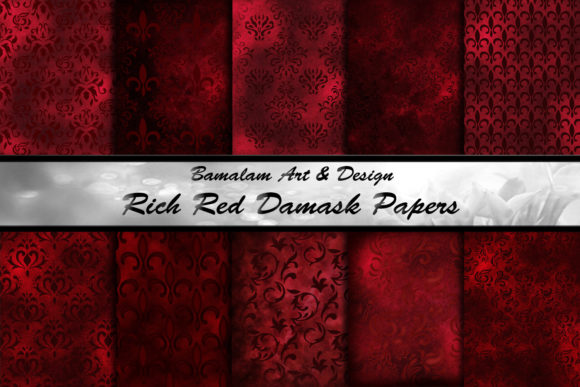 Rich Red Damask Papers: Elevating Creativity with Dramatic Elegance