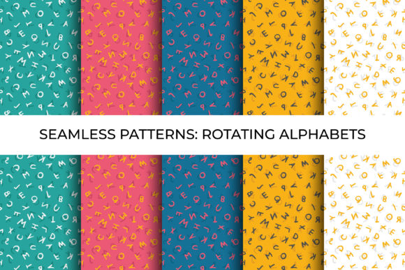 Seamless Pattern - Rotating Alphabets