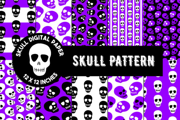 Skull Digital Paper: Skulls Pattern for Creative and Commercial Use