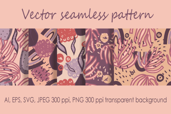Vector Set Seamless Digital Pattern Boho